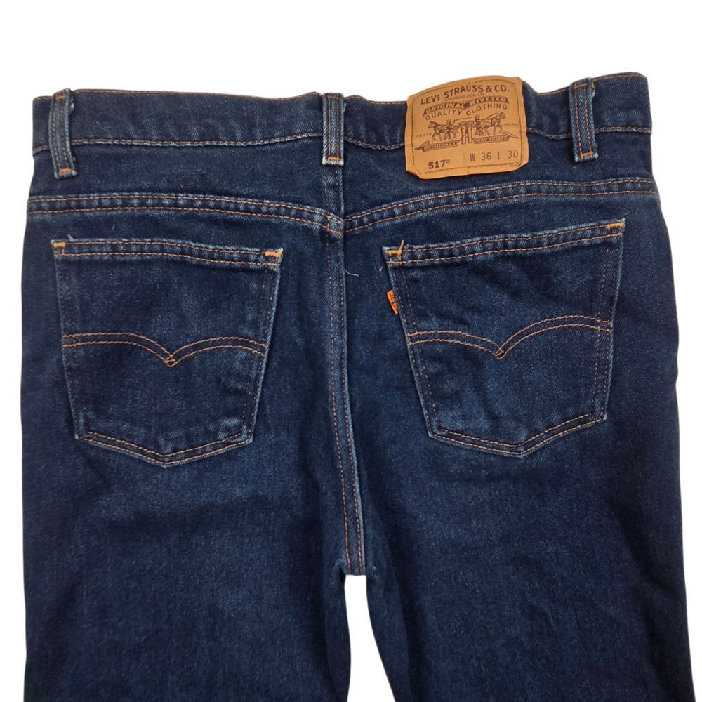 Vintage 80s Levi's 517 Orange Tab Jeans Mens 36x30 (Fits 34×25) Bootcut Made USA - Picture 3 of 14